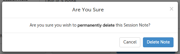 Permanently delete note confirmation