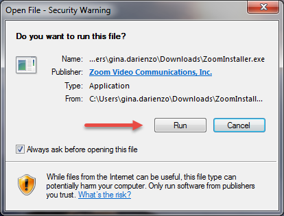 Run File - Security Warning