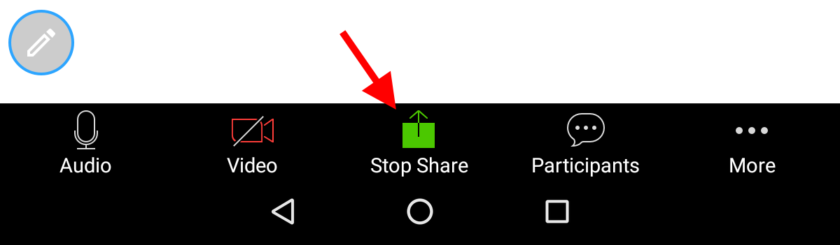 Stop share on Android tablet